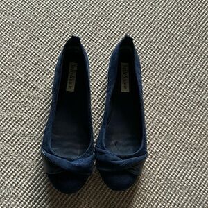 Kelly and Katie blue suede flats